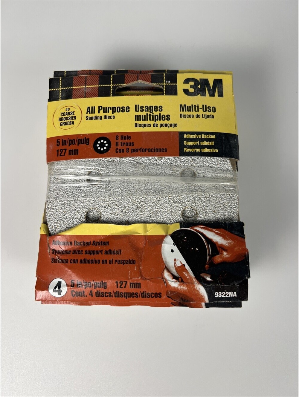Lot of 10-3M 4-pack 5" Center Mount Sanding Discs 40 Grit -40 Discs Total